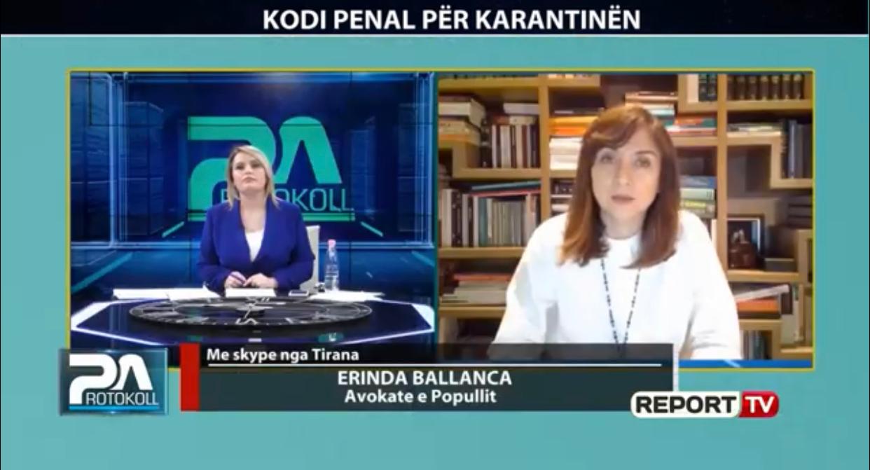 Prononcim nga Avokatja e Popullit Erinda Ballanca  në Report Tv